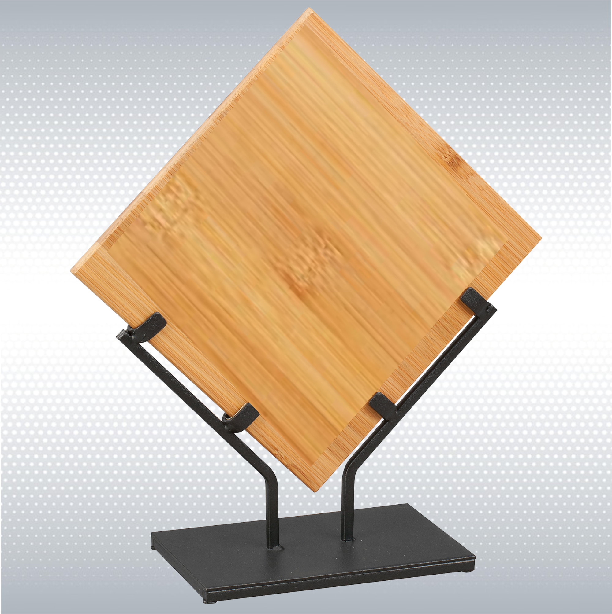 12.25" Bamboo Plaque w/Metal Stand 2