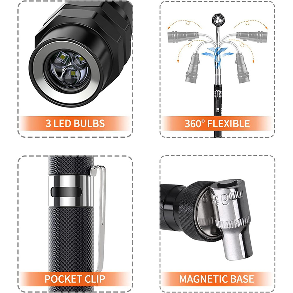 Magnetic telescopic pickup flashlight 2