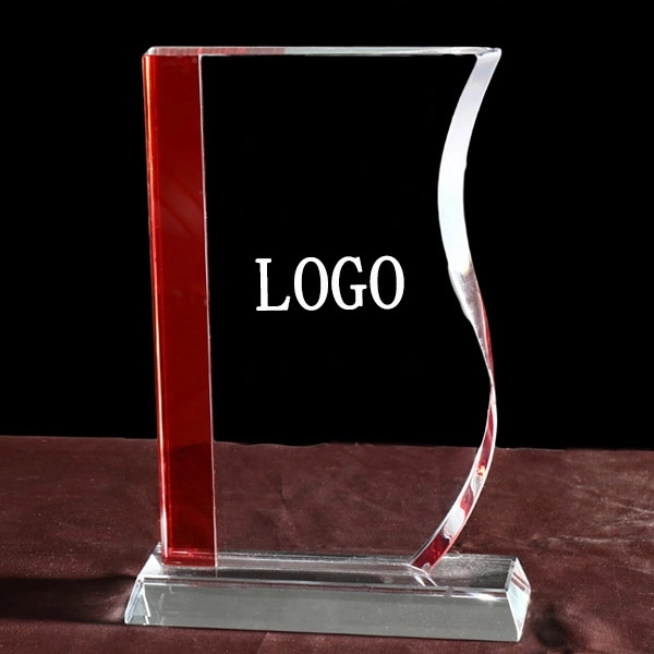Red Line S shape Crystal Award Trophy 2