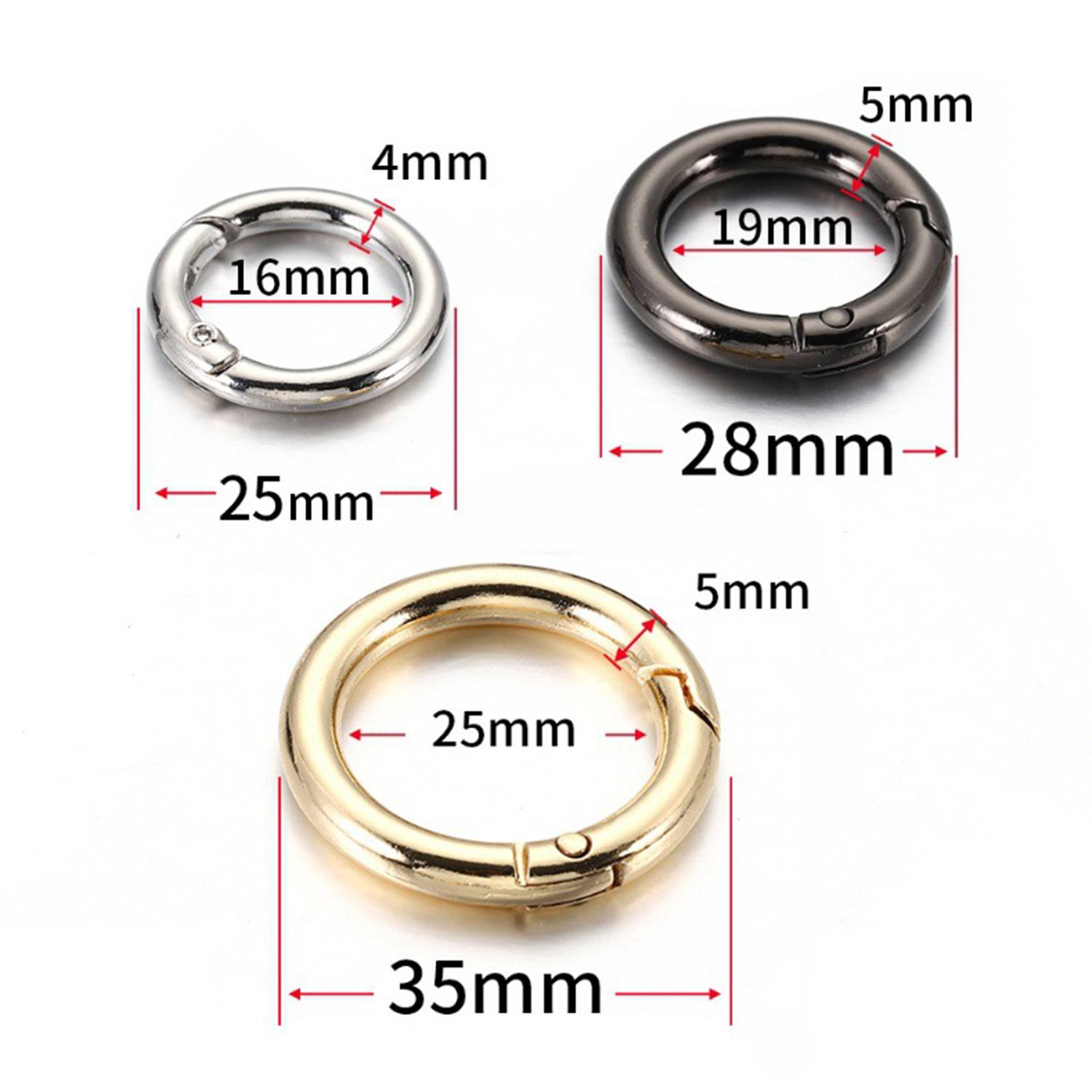 Key Ring Clips Round Carabiner Quick Release Keychain 1