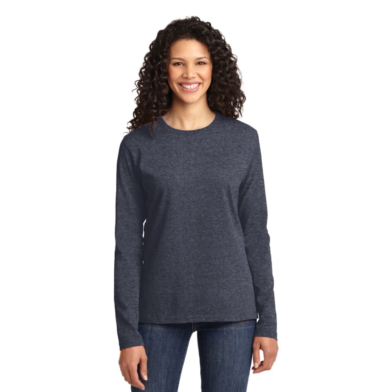 Port & Company Women's Long Sleeve Core Cotton Tee. 46