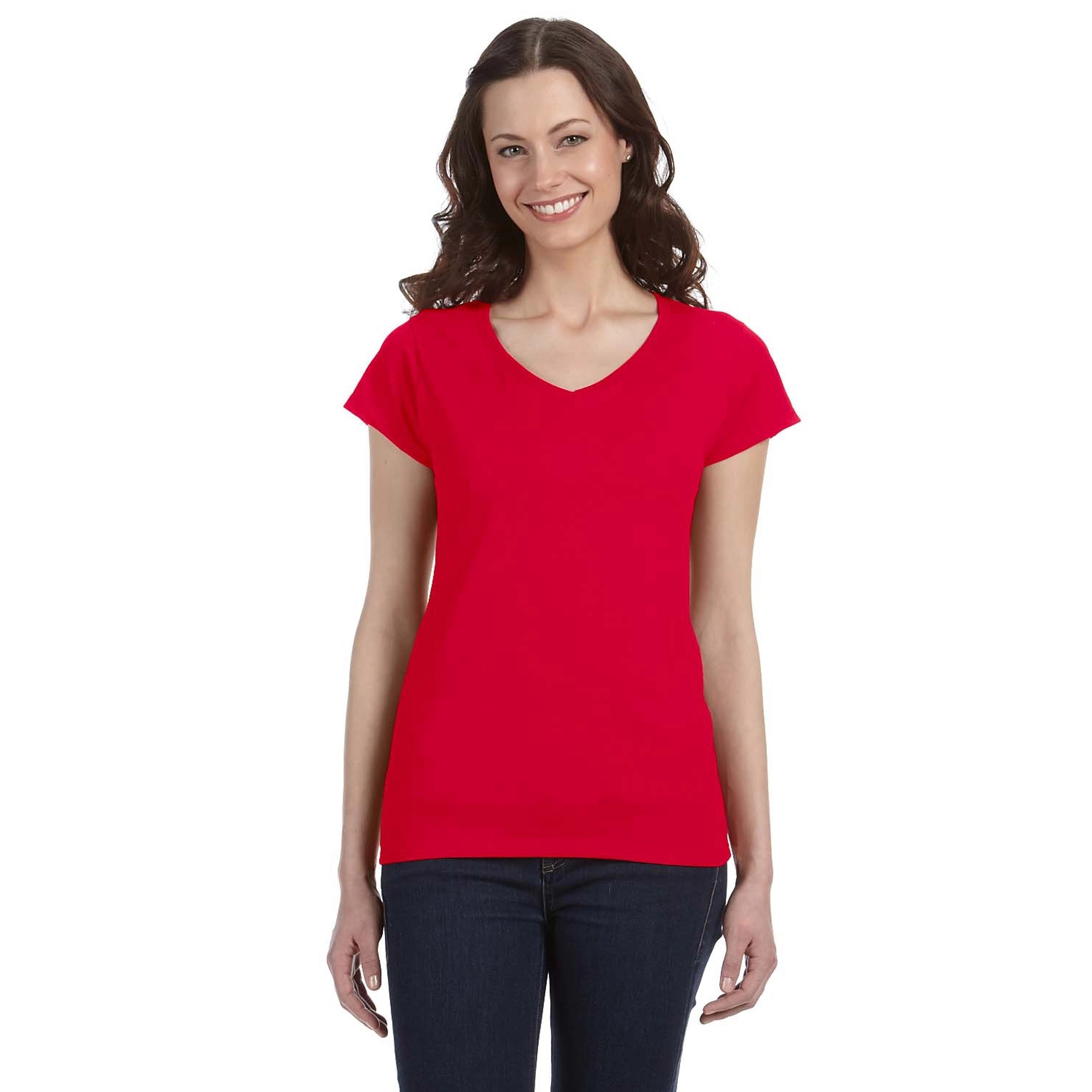 Gildan ladies' Softstyle 4.5 oz Fitted V-Neck T-Shirt 5