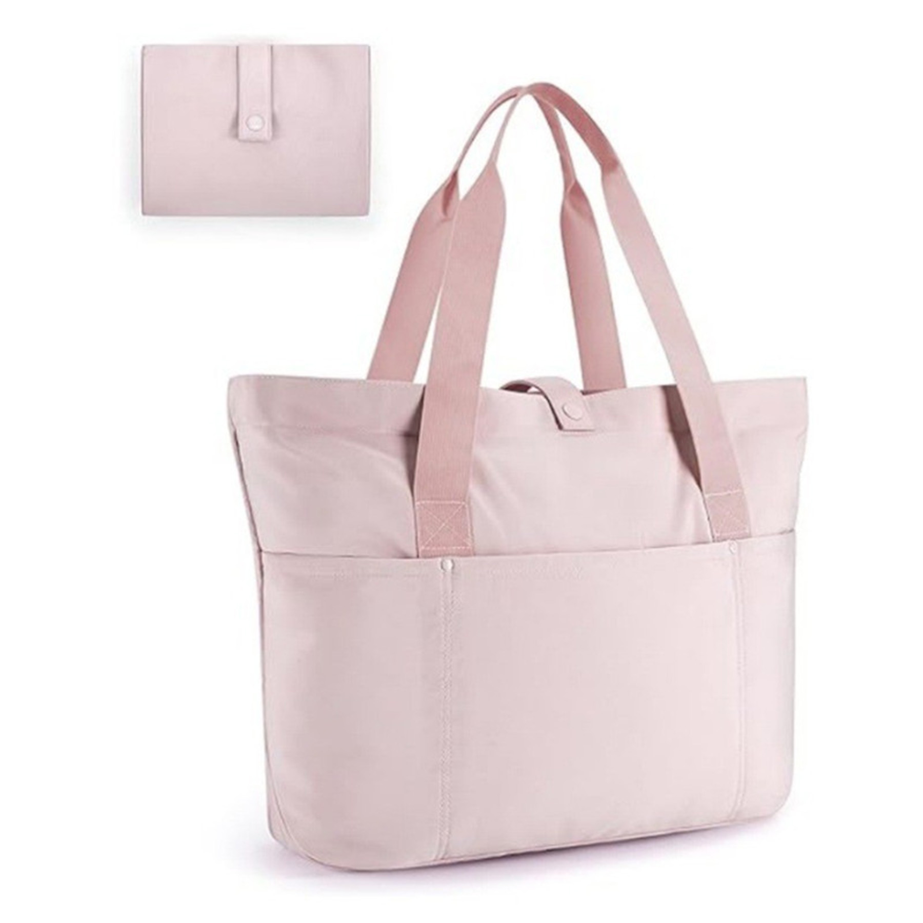 Foldable Tote Bag With Zipper Travel Large Shoulder Bag 4