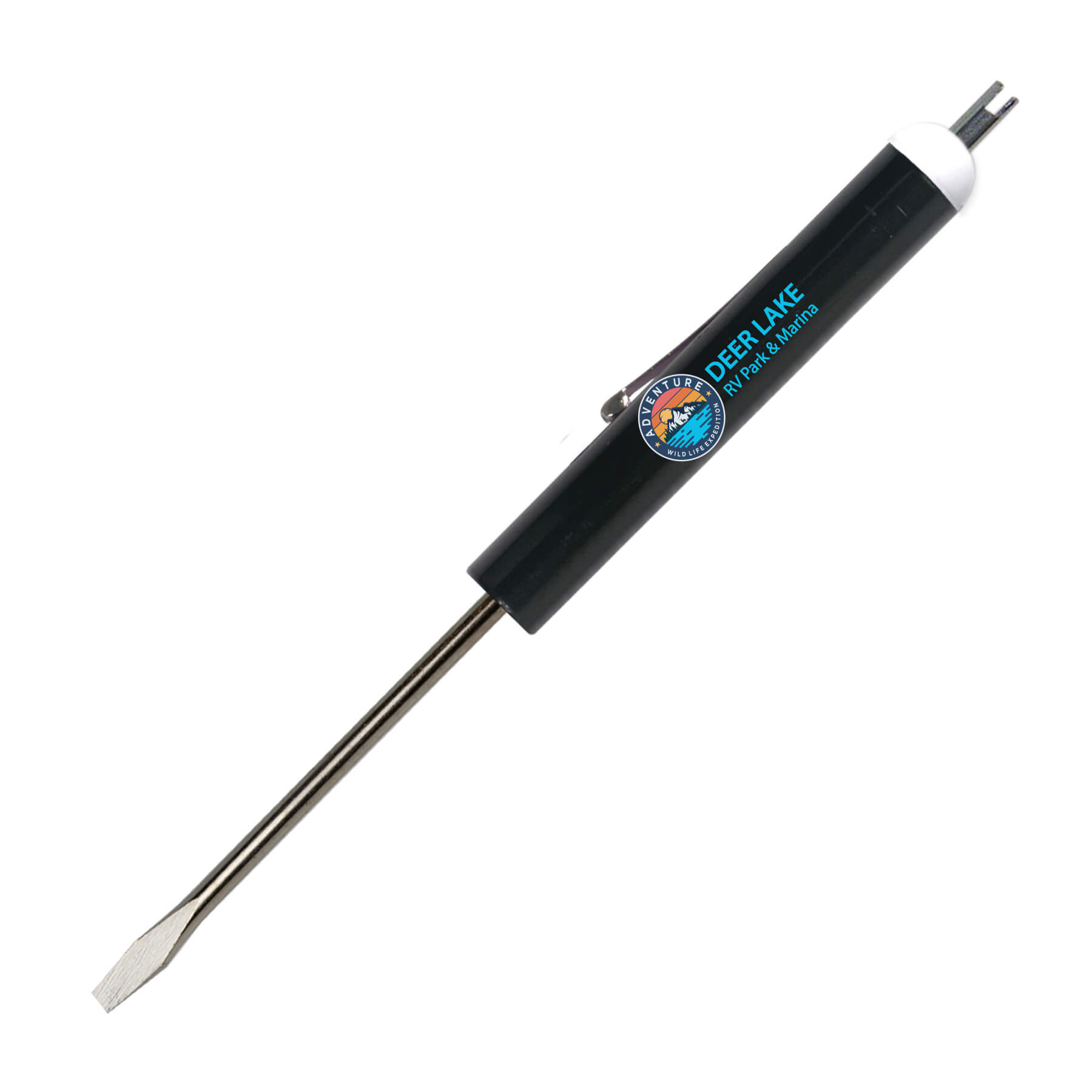 Pocket Screwdriver 1/8" Flat Blade + Valve Stem Top 18