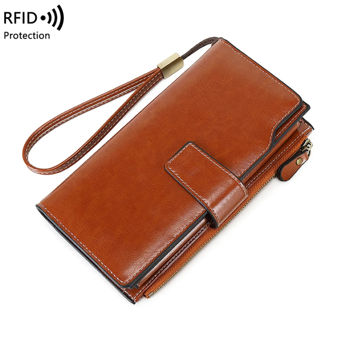 Women's RFID Blocking Leather Clutch Wallet 5
