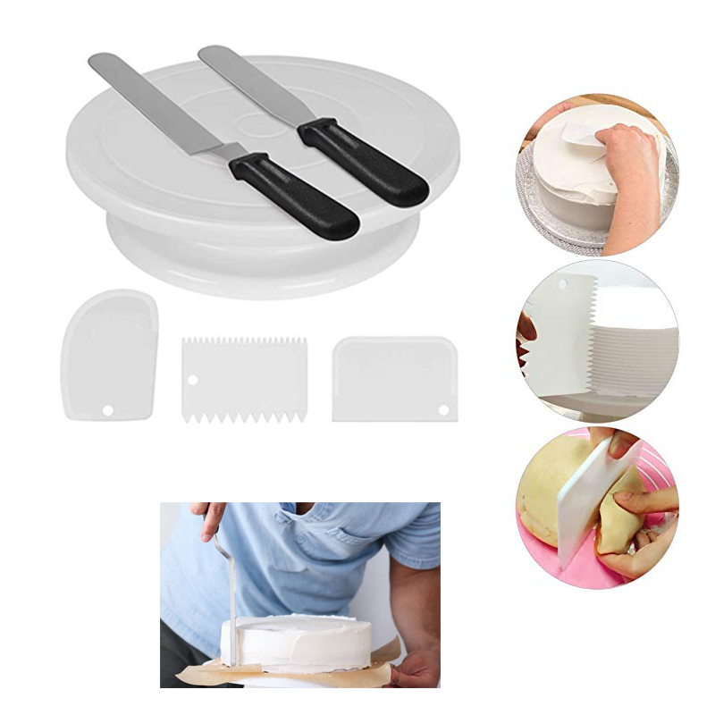 11" Decorating Cake Turntable Revolving Rotating Cake Stand Set 1
