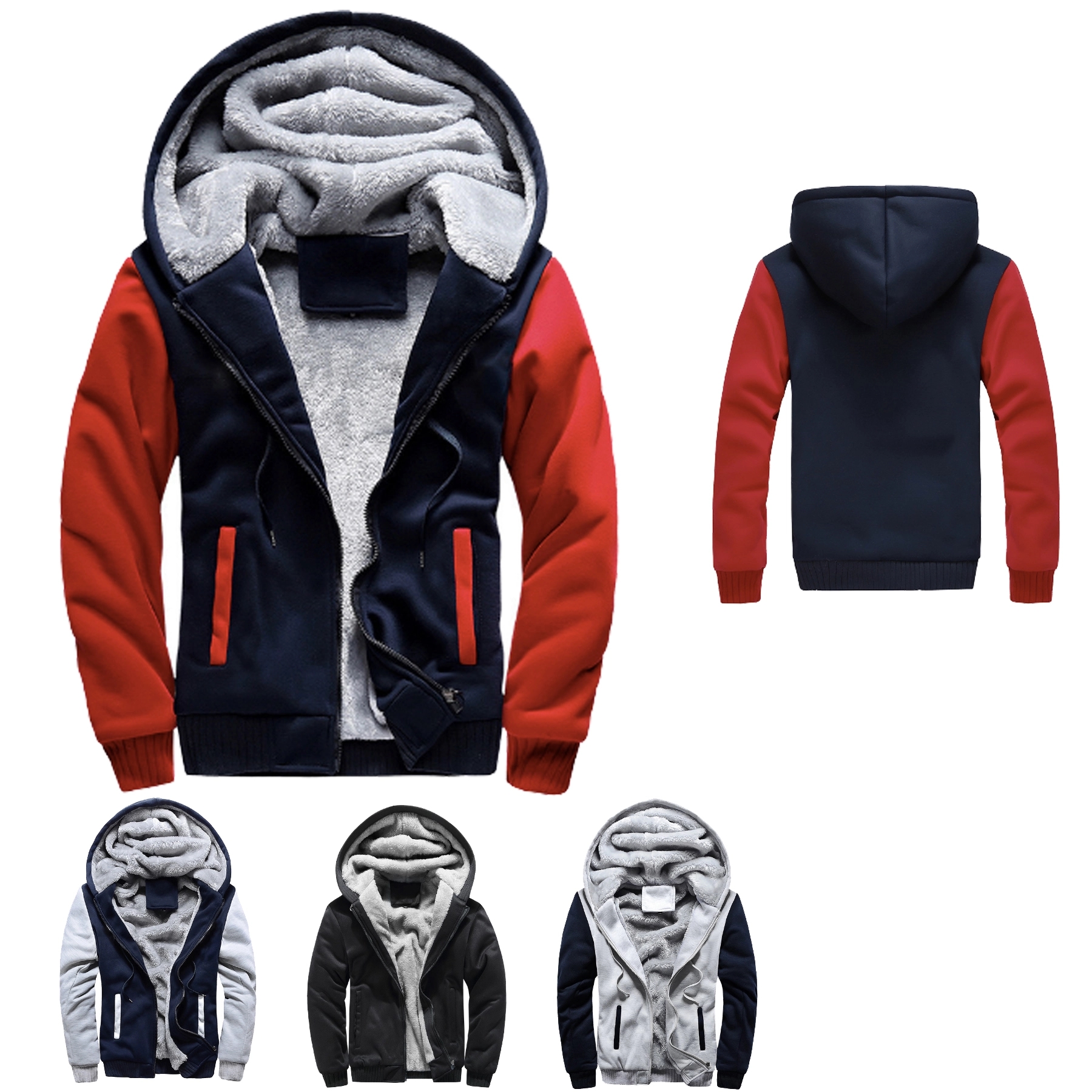Men's Winter Pullover Thermal Fleece Hoodies, custom hoodie or sweatshirt with logo imprint 2