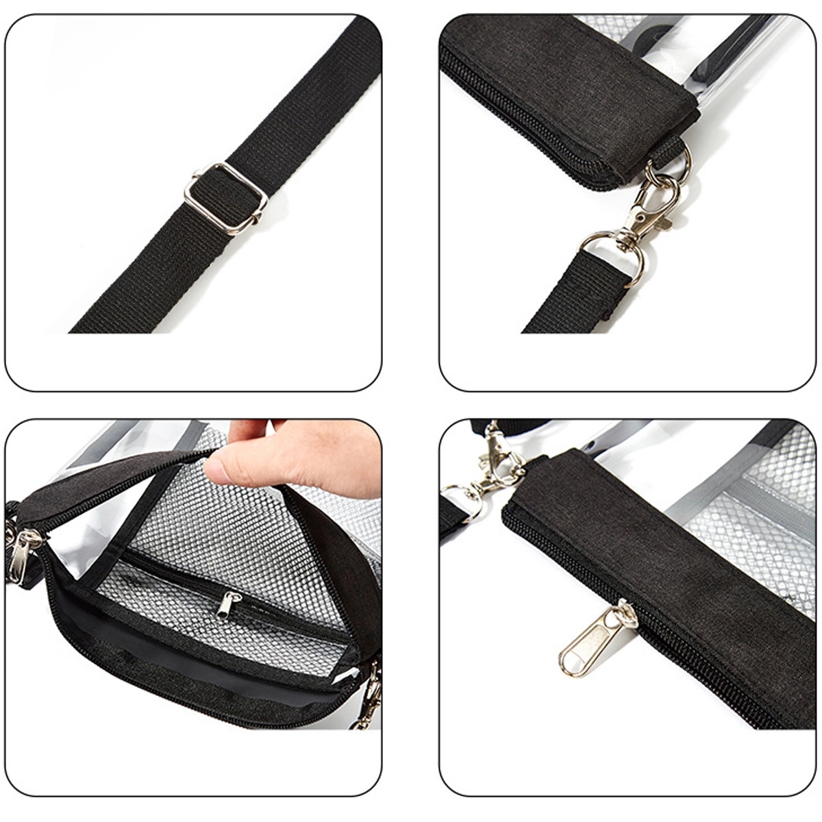 Clear Tote Crossbody Purse Bag 6