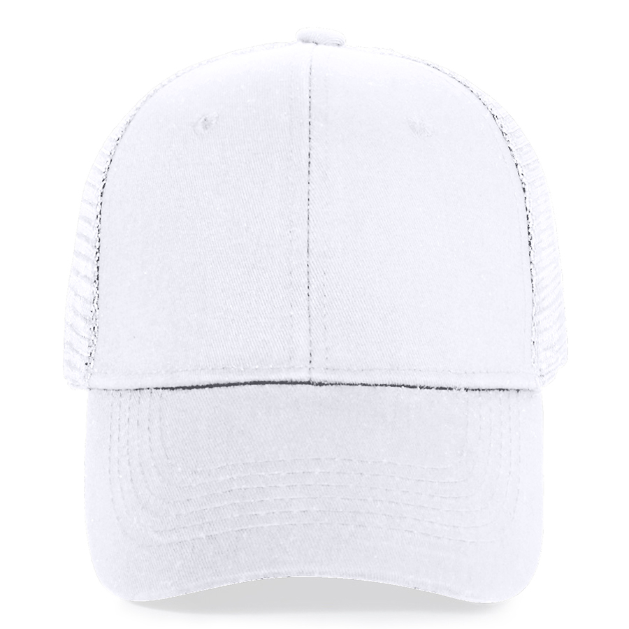 Stock Solid Color Cotton 6-Panel Trucker Cap 18