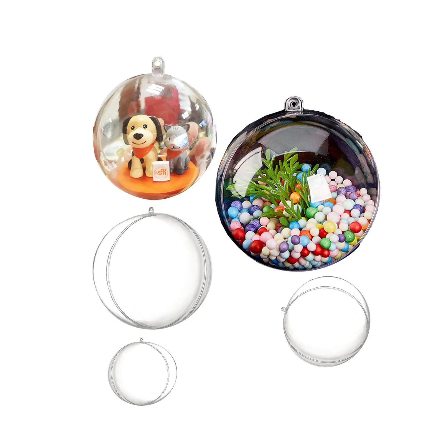 Clear Plastic Acrylic Molding Balls Holiday Ornaments 5