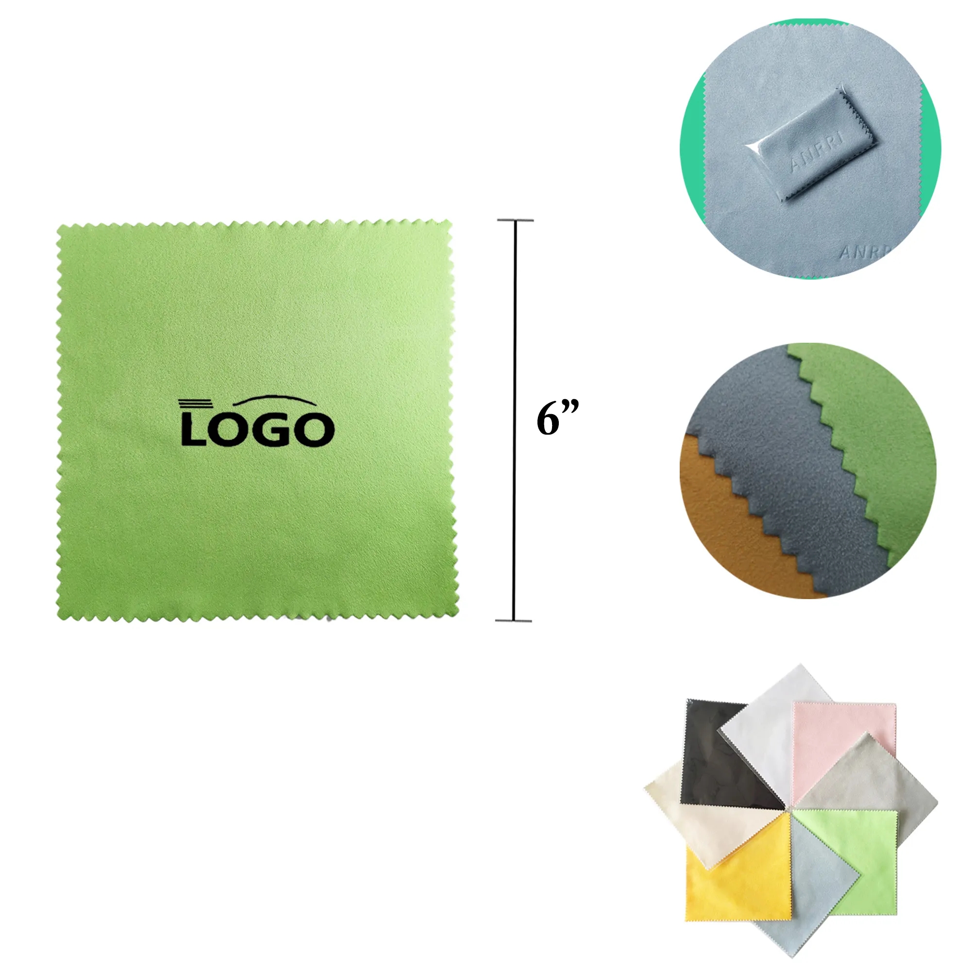 MOQ50 6" Suede Microfiber Eyeglass Cloth 2