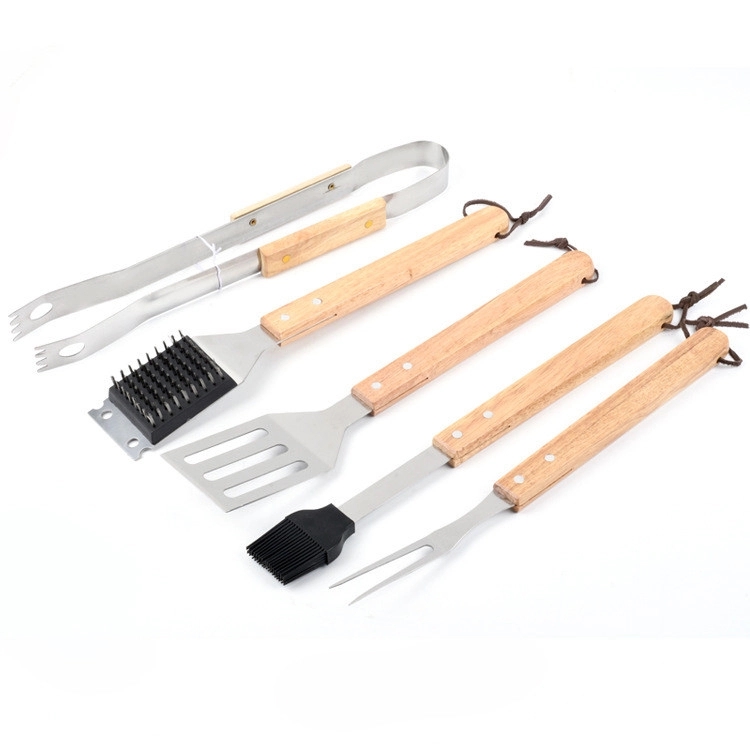 5 pcs BBQ Set (Bamboo) in Roll-Up Case 2