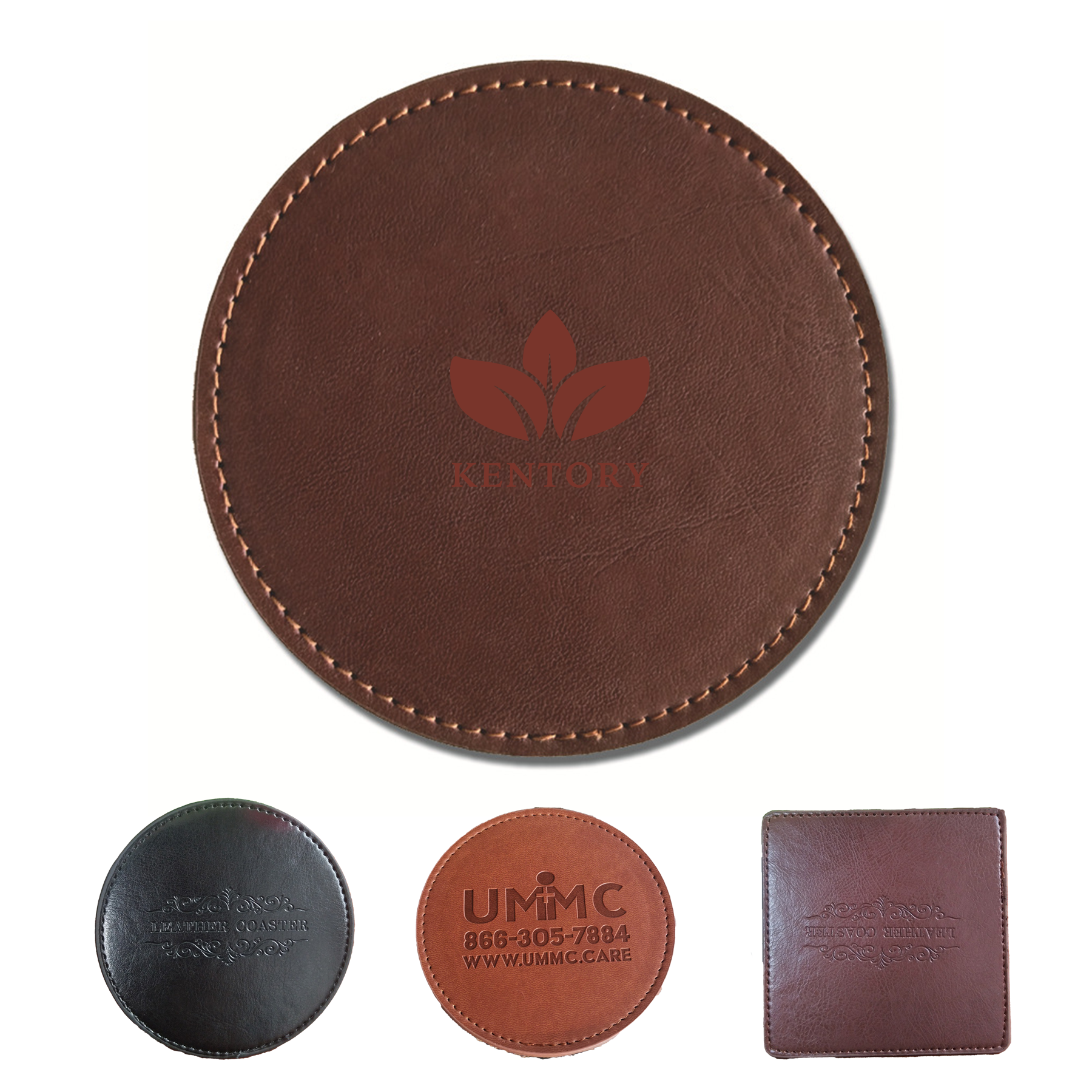 3.8In Premium Pu Leather Coaster 2