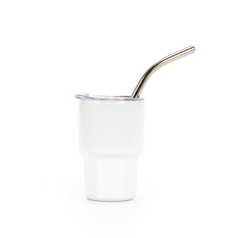 2oz Tumbler Shot Glass for Sublimationwith lids and straws 6