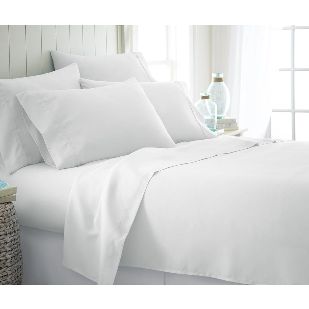 Microfiber Bed Sheets - White Twin XL 4 Piece Set 2
