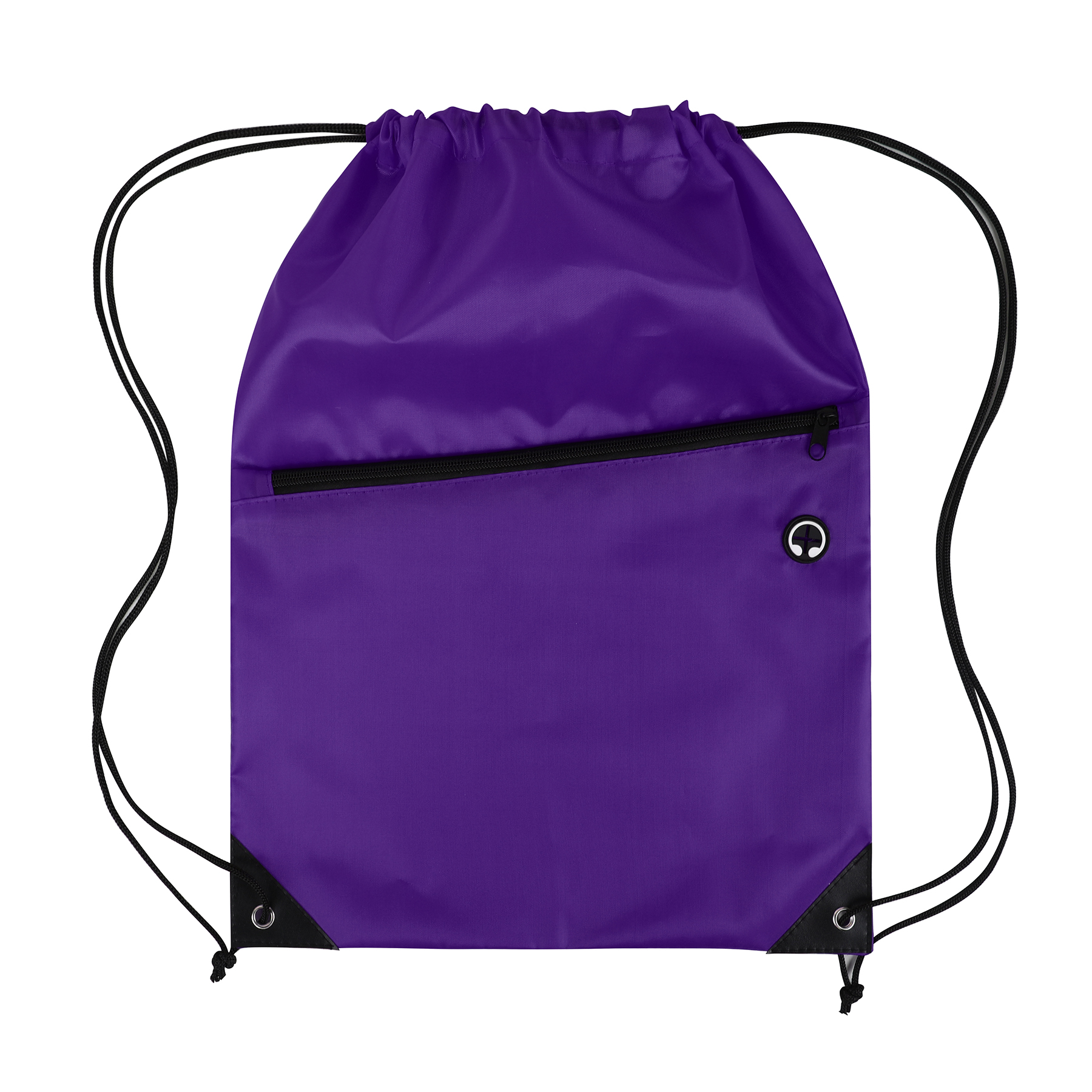 Drawstring Backpack with Front Zipper Pocket 12