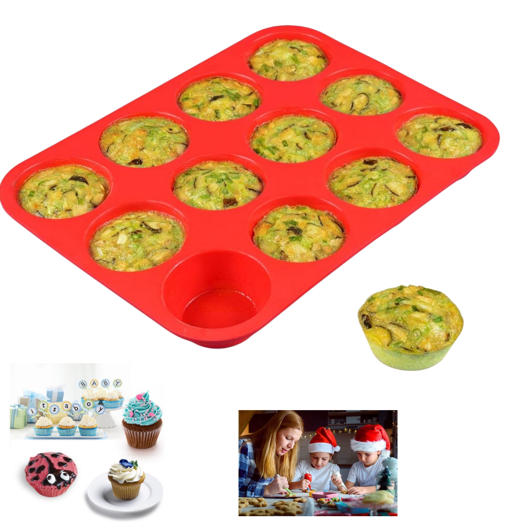 12 Cups Silicone Muffin Pan 3
