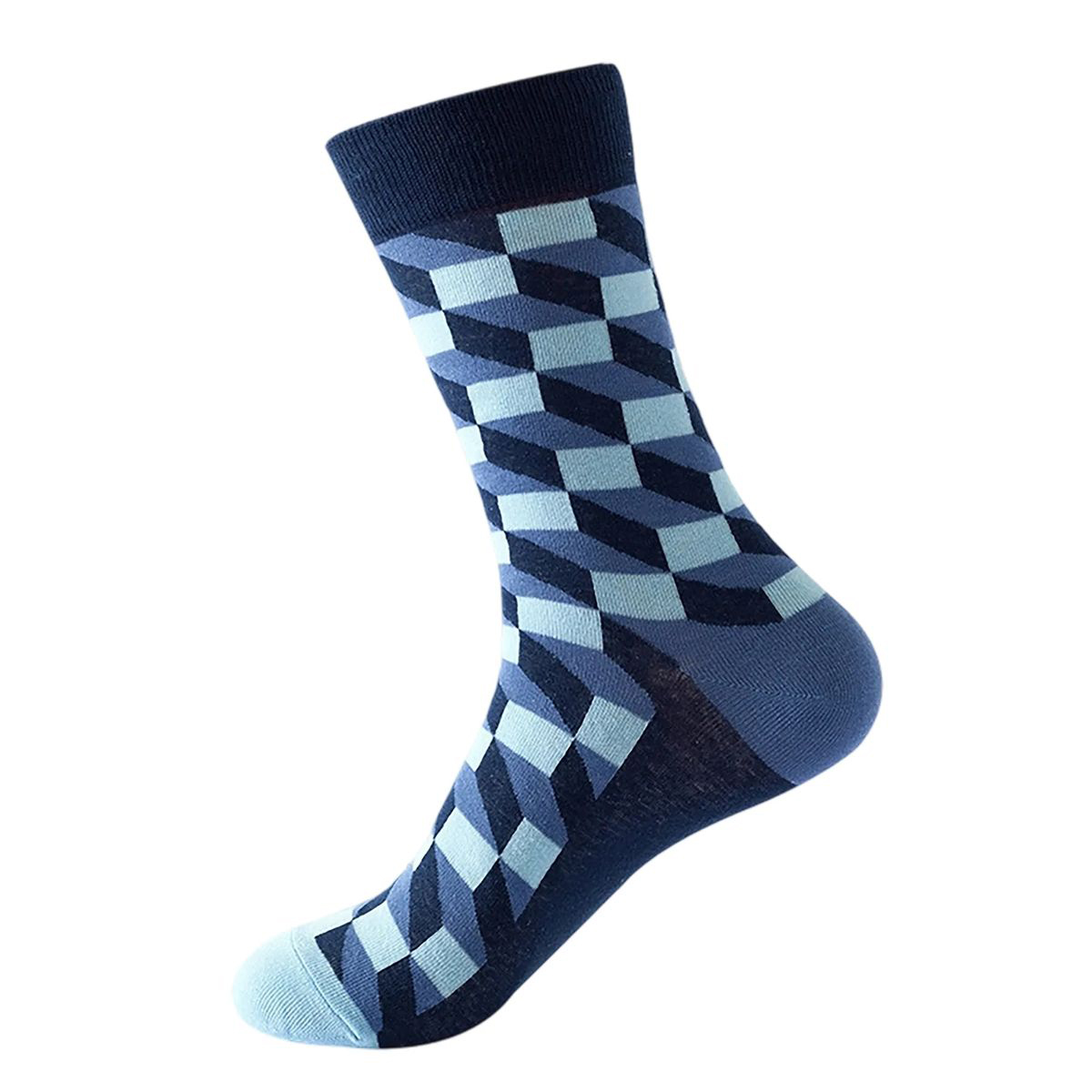 Cotton Crew Socks with Jacquard Pattern 15