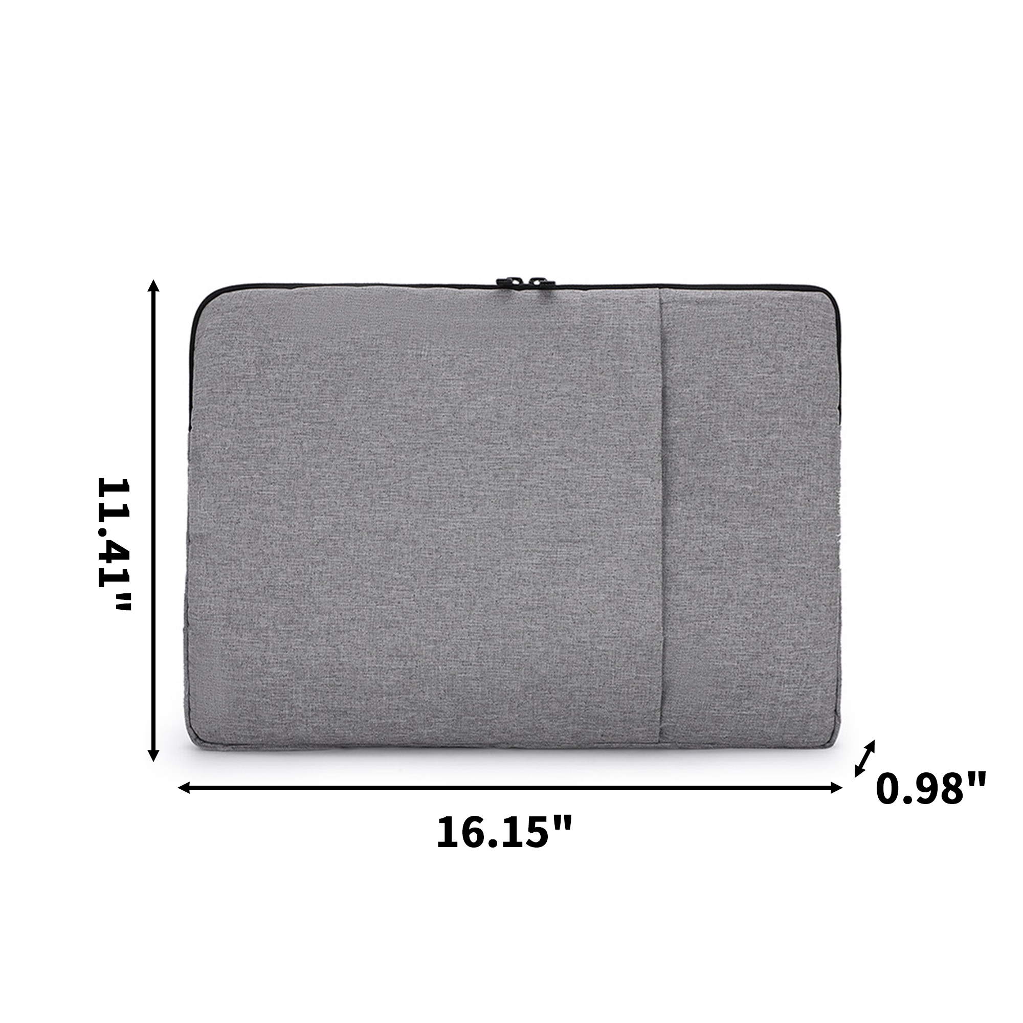 Oxford Laptop Sleeve With Front Accessory Pocket And Zipper 4