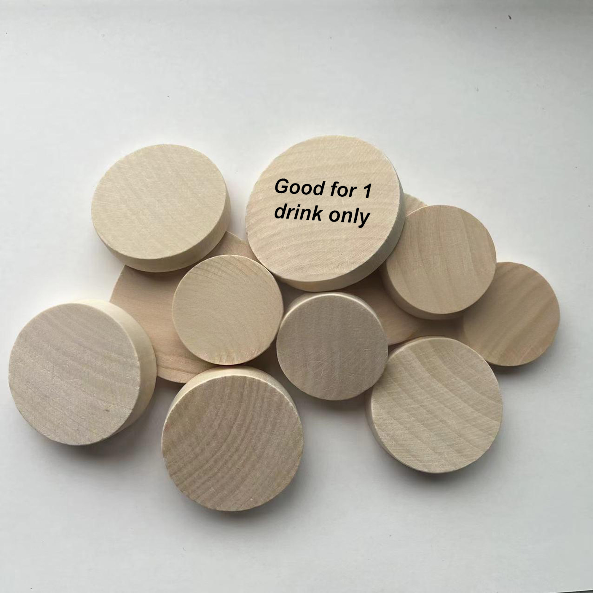 1 1/2 Inch Wood Round Poker Chips 1