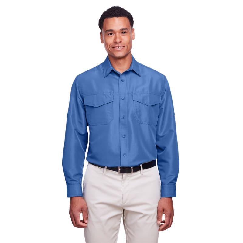 Harriton Men's Key West Long-Sleeve Performance Staff Shirt 18