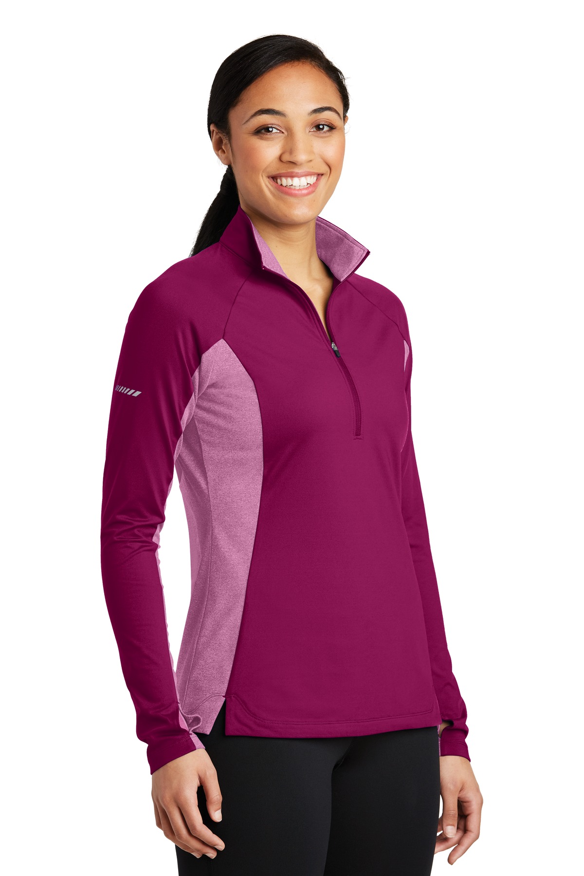 Sport-Tek Women's Sport-Wick Stretch Contrast 1/4-Zip Pullover. LST854 4