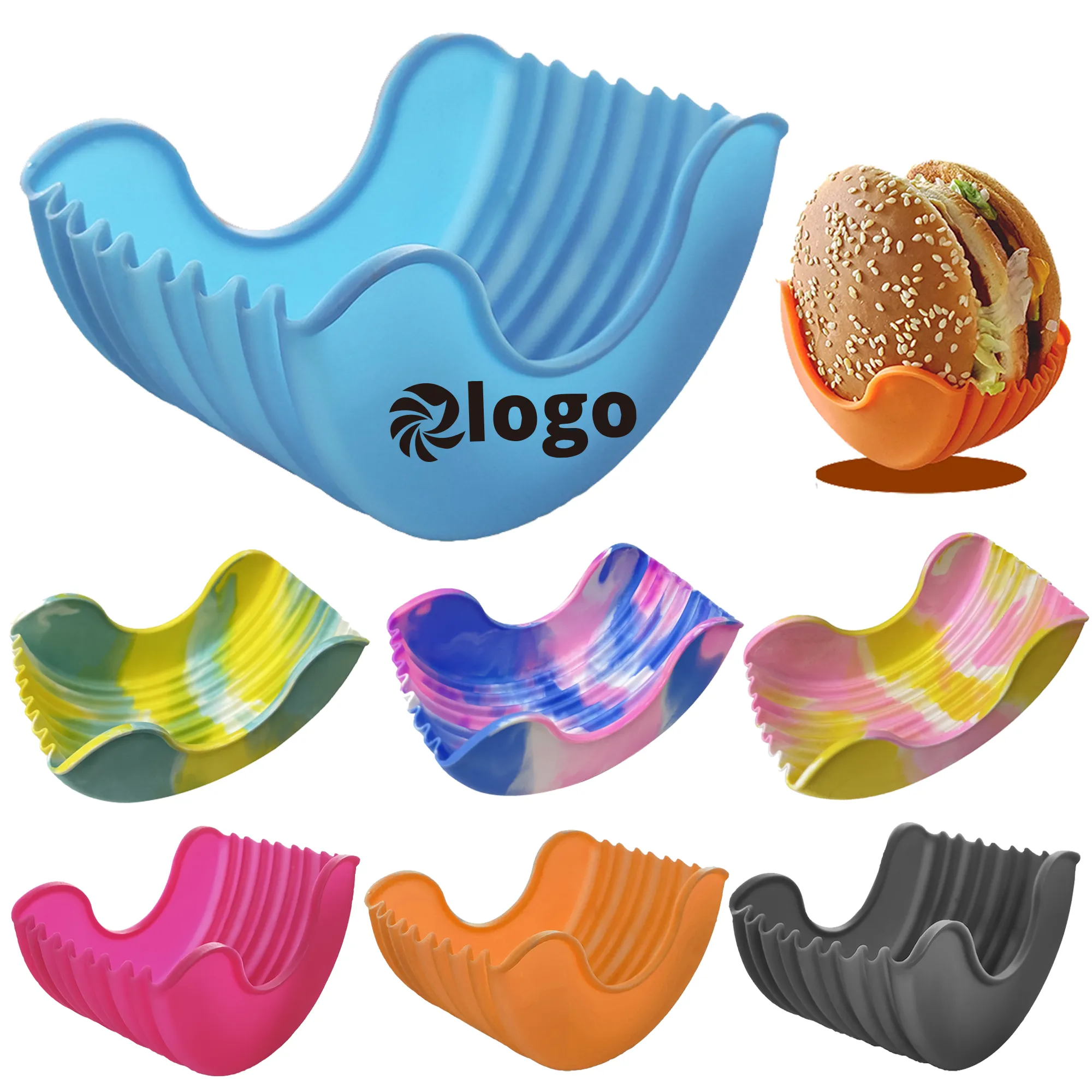 Reusable Washable Retractable Silicone Hamburger Clip Holder