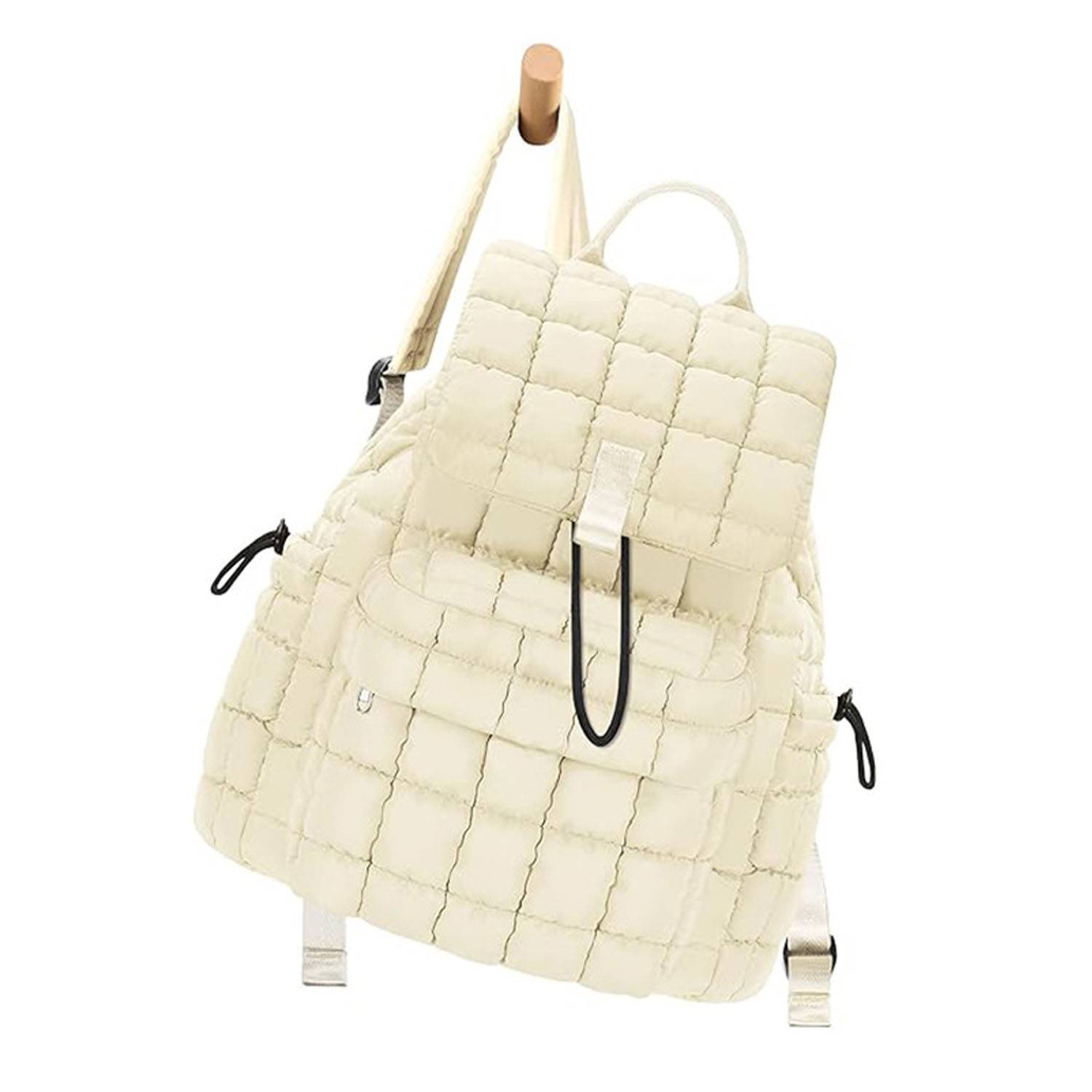 Lightweight Quilted Puffer Drawstring Oxford Backpack 4