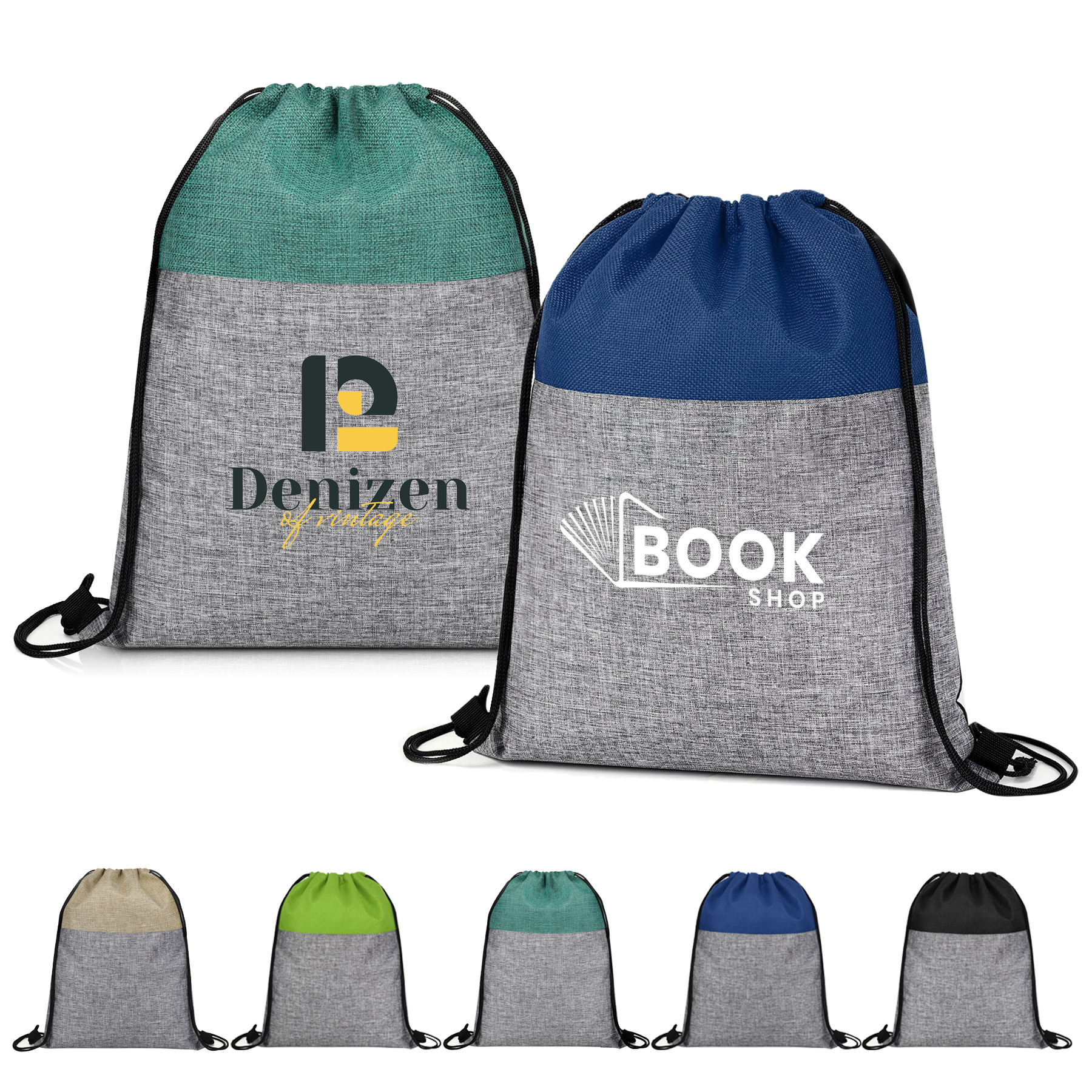 Heathered Jute Drawstring Backpack 2