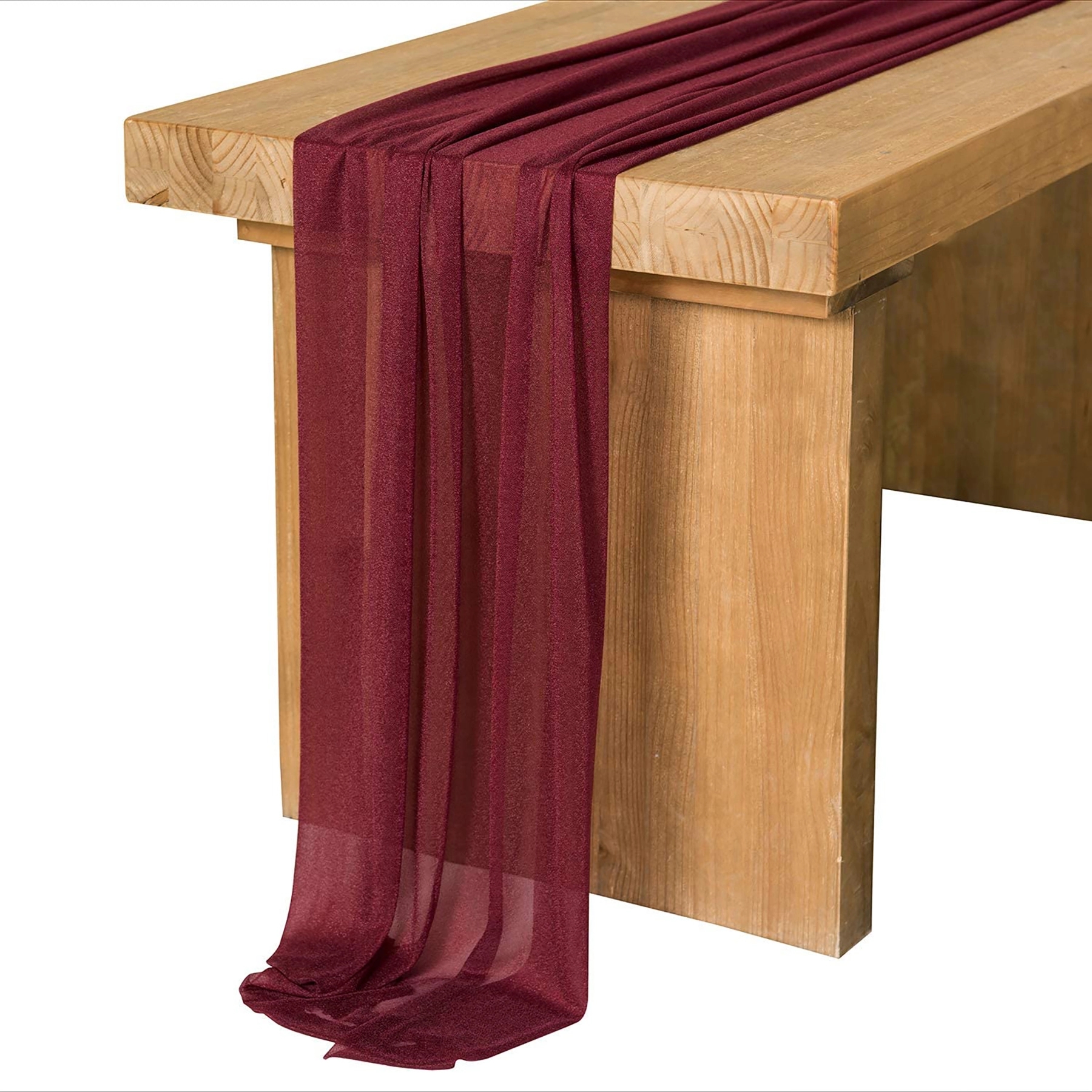 Dusty Rose Sheer Table Runner for Rustic Boho Wedding 2