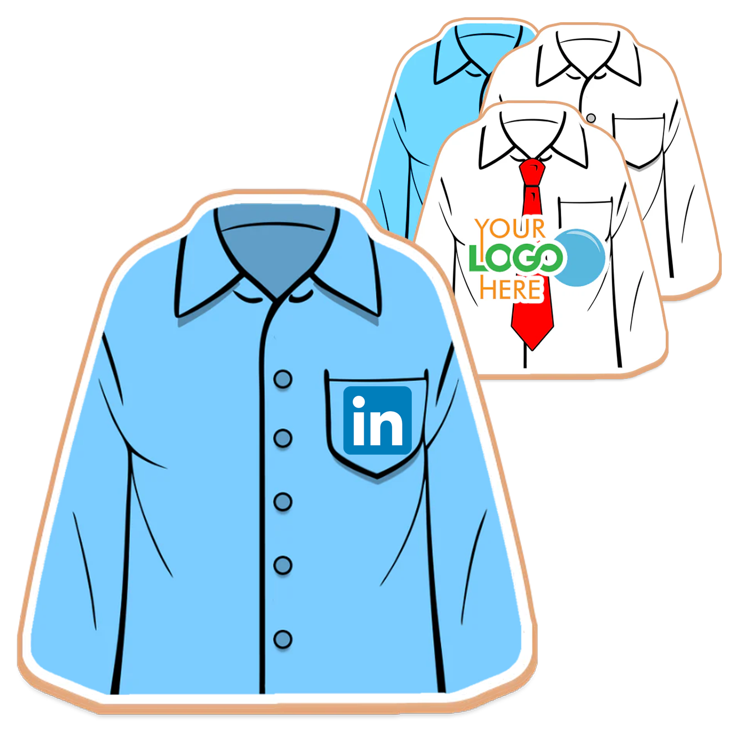 4" Long Sleeve Shirt Shaped Logo Sugar Cookie 1