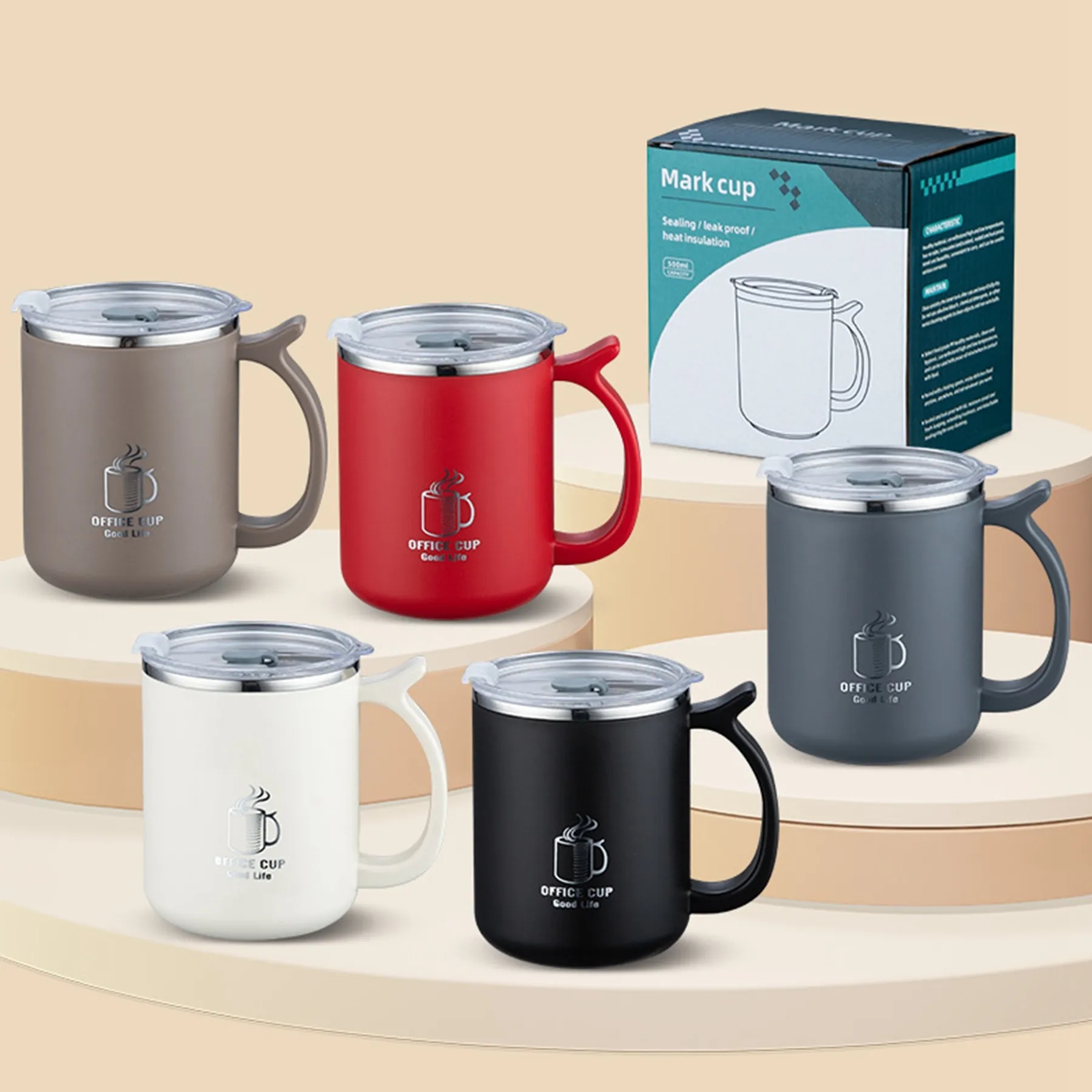 17 Oz. Stainless Steel Insulated Coffee Cup with Handle 3