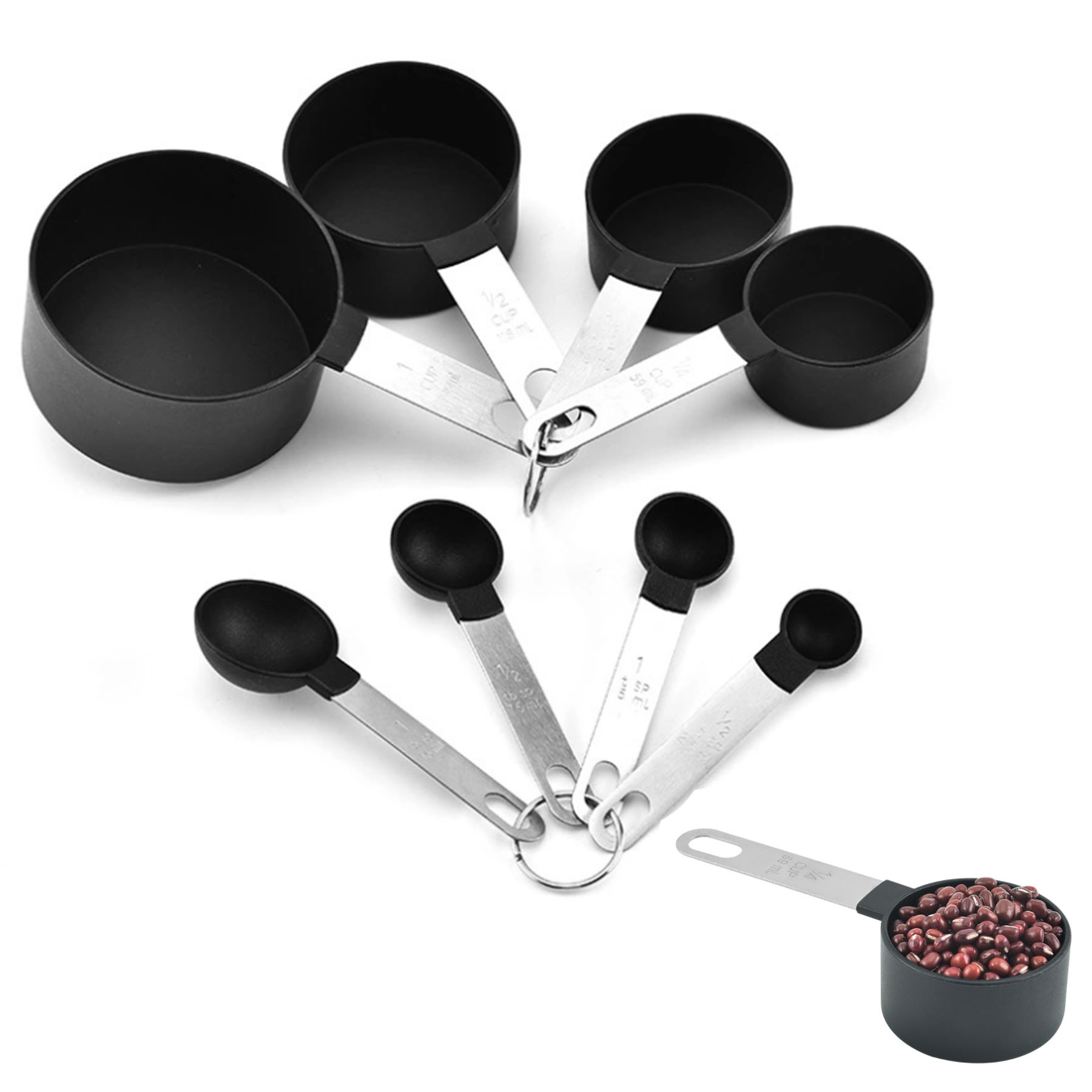 8-piece Stainless Steel Measuring Cup And Measuring Spoon Set 2