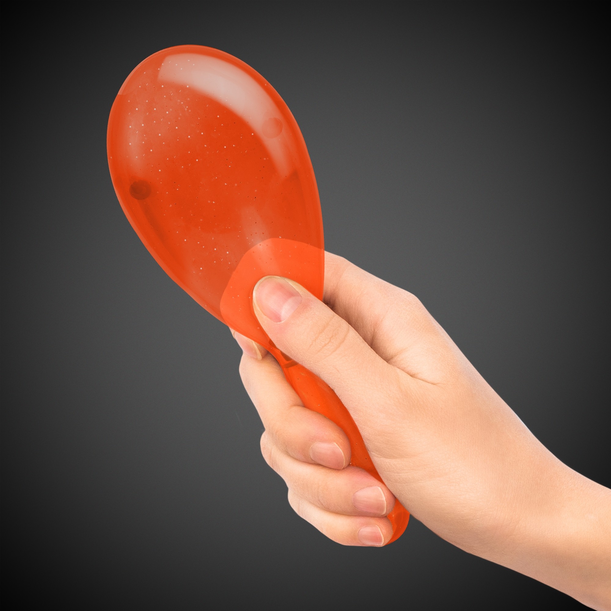 Orange 7" Plastic Glitter Maraca 2