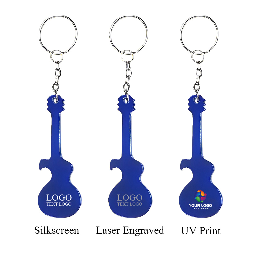 Guitar Shaped Bottle Opener Keychain 1