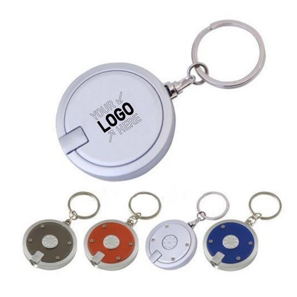 Deluxe coaster shape round mini flashlight keychain 3