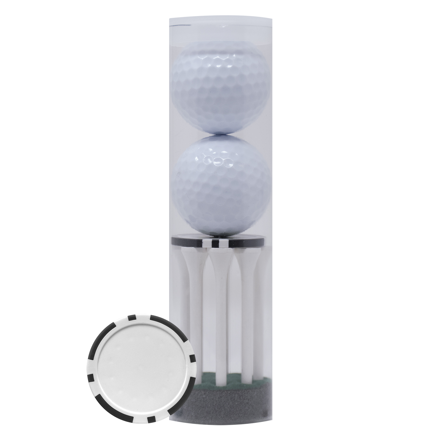 2-Ball & 8-Tee Tube w/Poker Chip 4