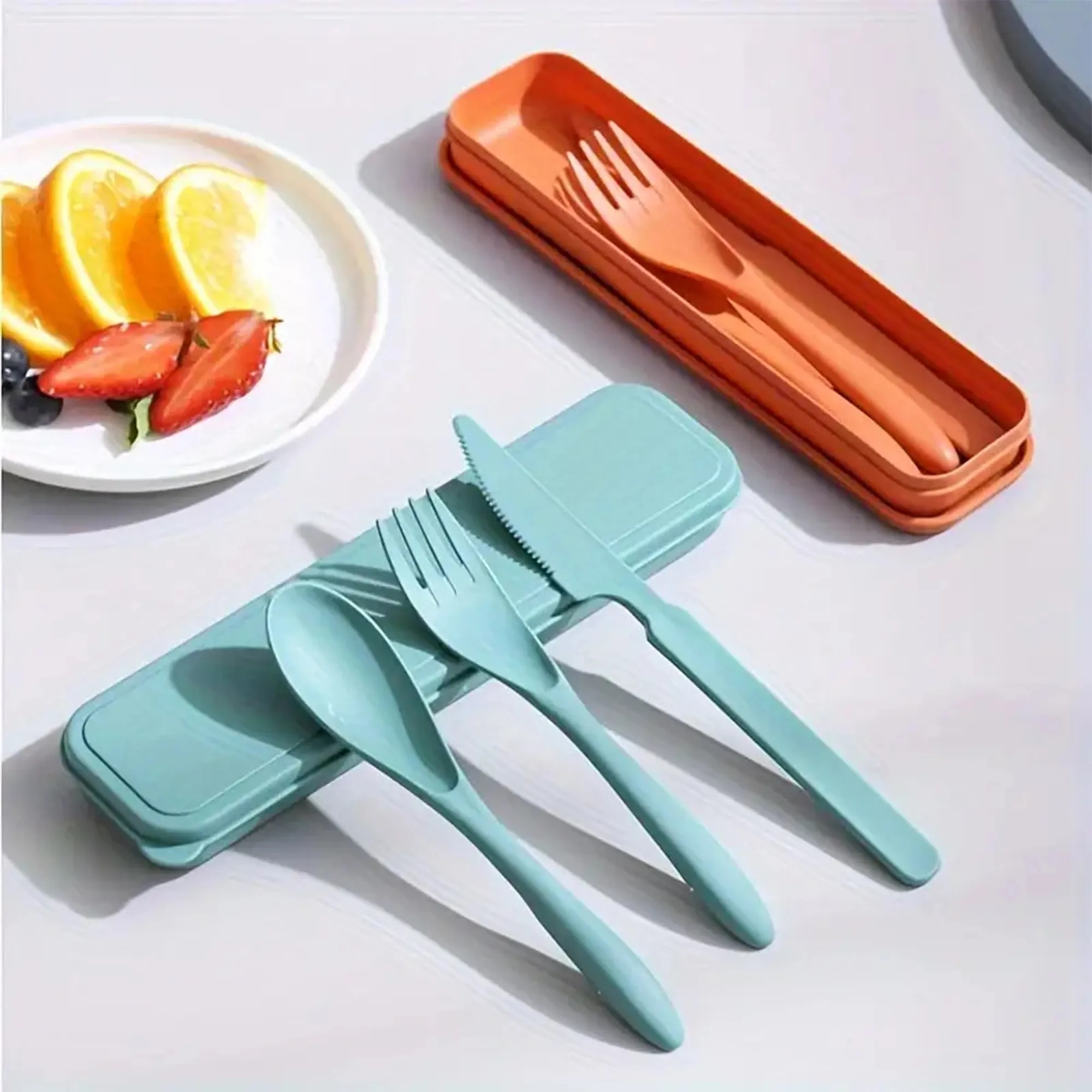3 In 1 Wheat Straw Cutlery Set 2