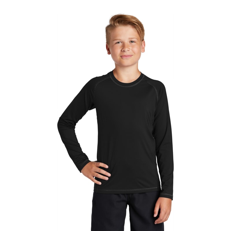 Sport-Tek Youth Long Sleeve Rashguard Tee. 21
