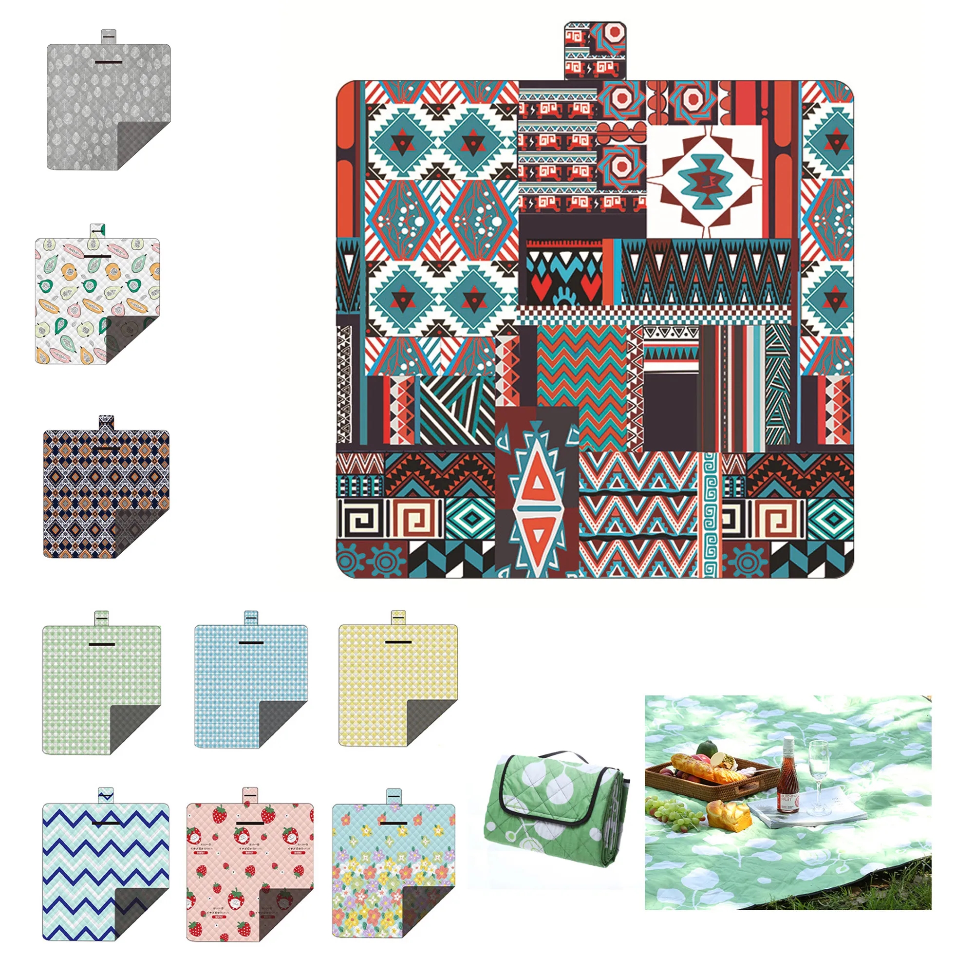 78.8" Printed Picnic Blanket 5