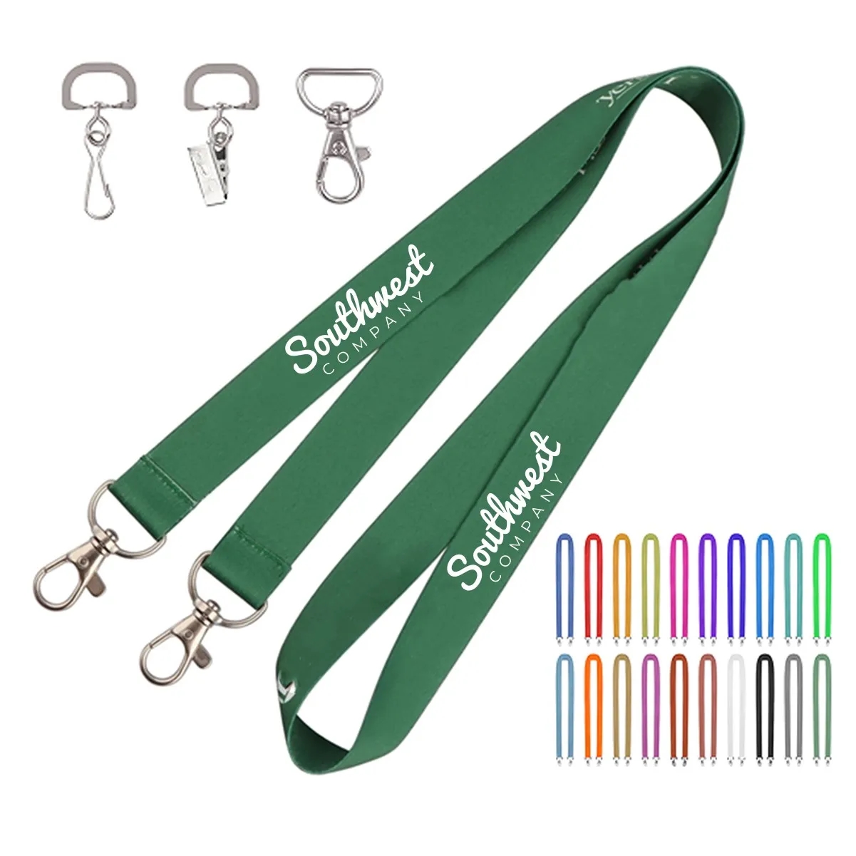 3/4" Custom Open Ended Polyester Lanyard w/ Badge Holder 1