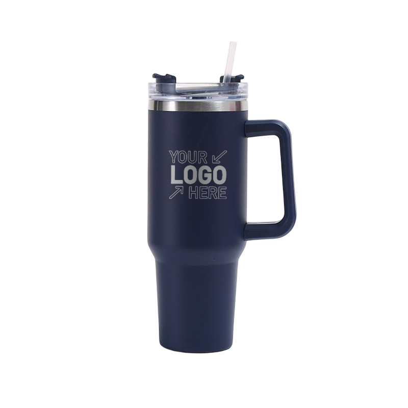 40 OZ Double Walls Stainless Steel Auto Tumbler With Straw And Handle 9