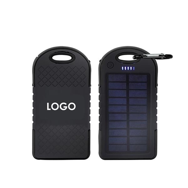 Quick Ship 5000mAh Solar Power Charger with Carabiner 3
