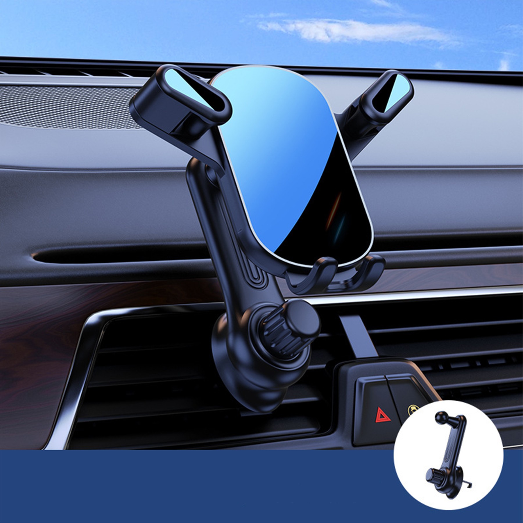 Mirror Car Air Vent Stand Phone Holder With Extended Hook 3