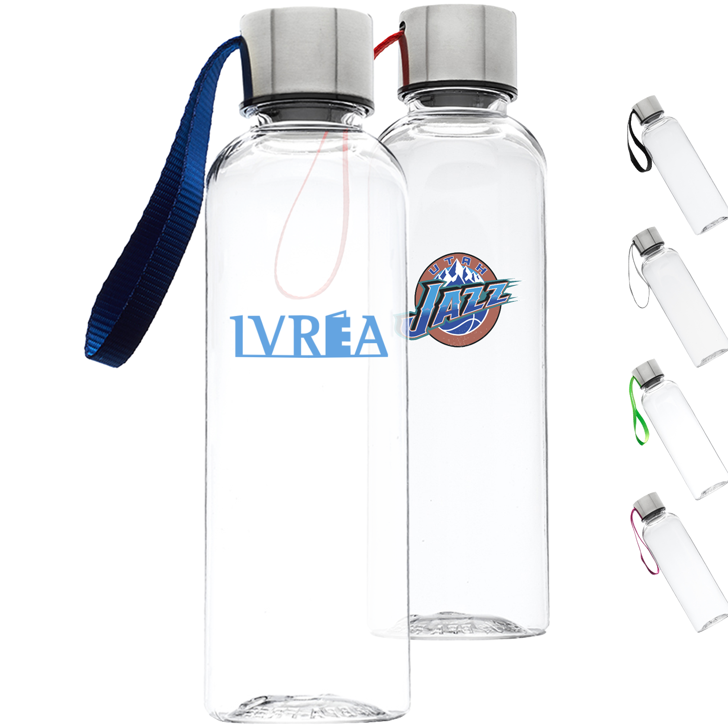 17 oz. Transparent Genie Plastic Sports Water Bottle with Strap 2