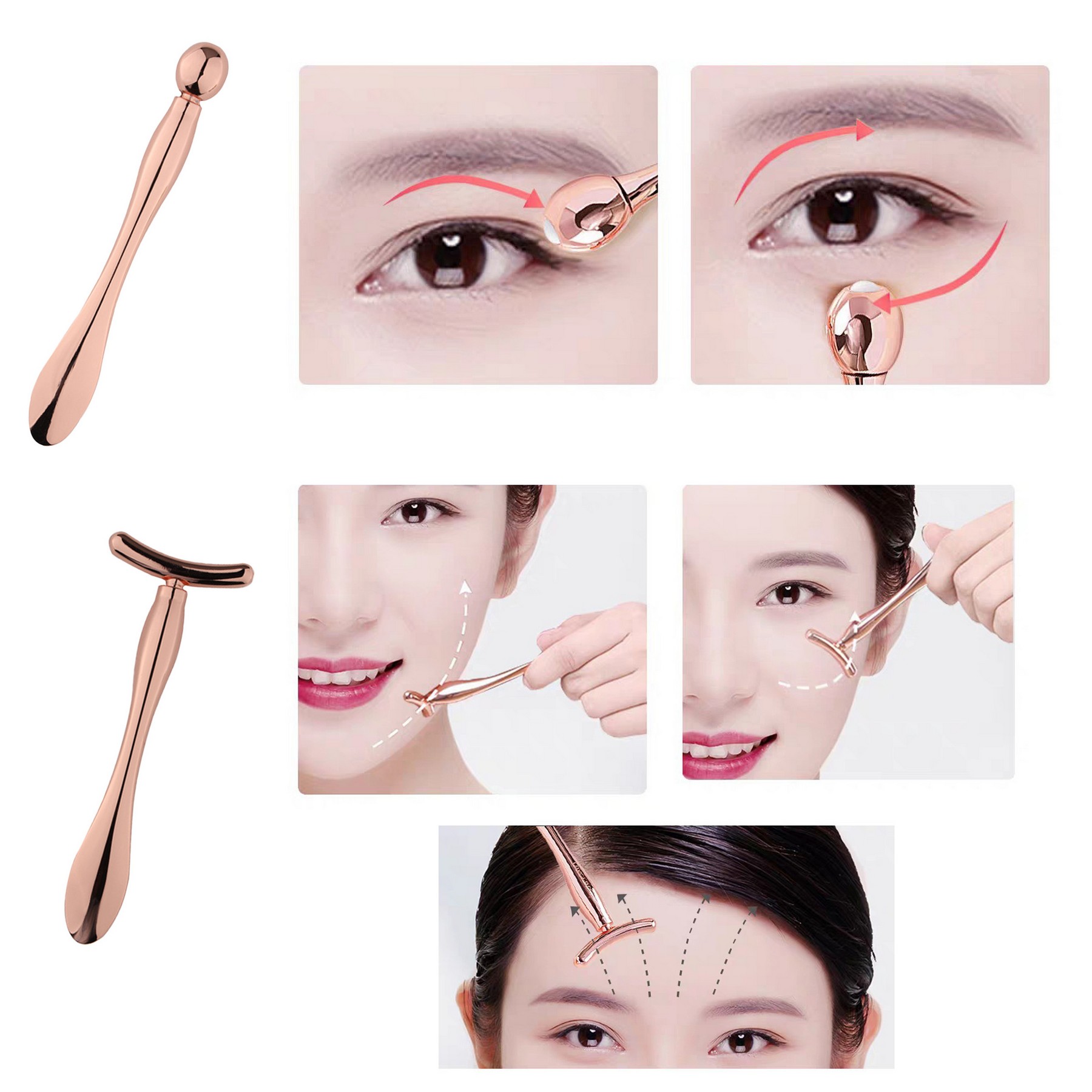2Pcs Metal Eye Cream Applicator, Facial Massage 4