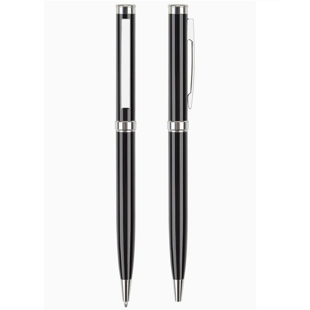 5.3" Black Metal Twist Ballpoint Pen