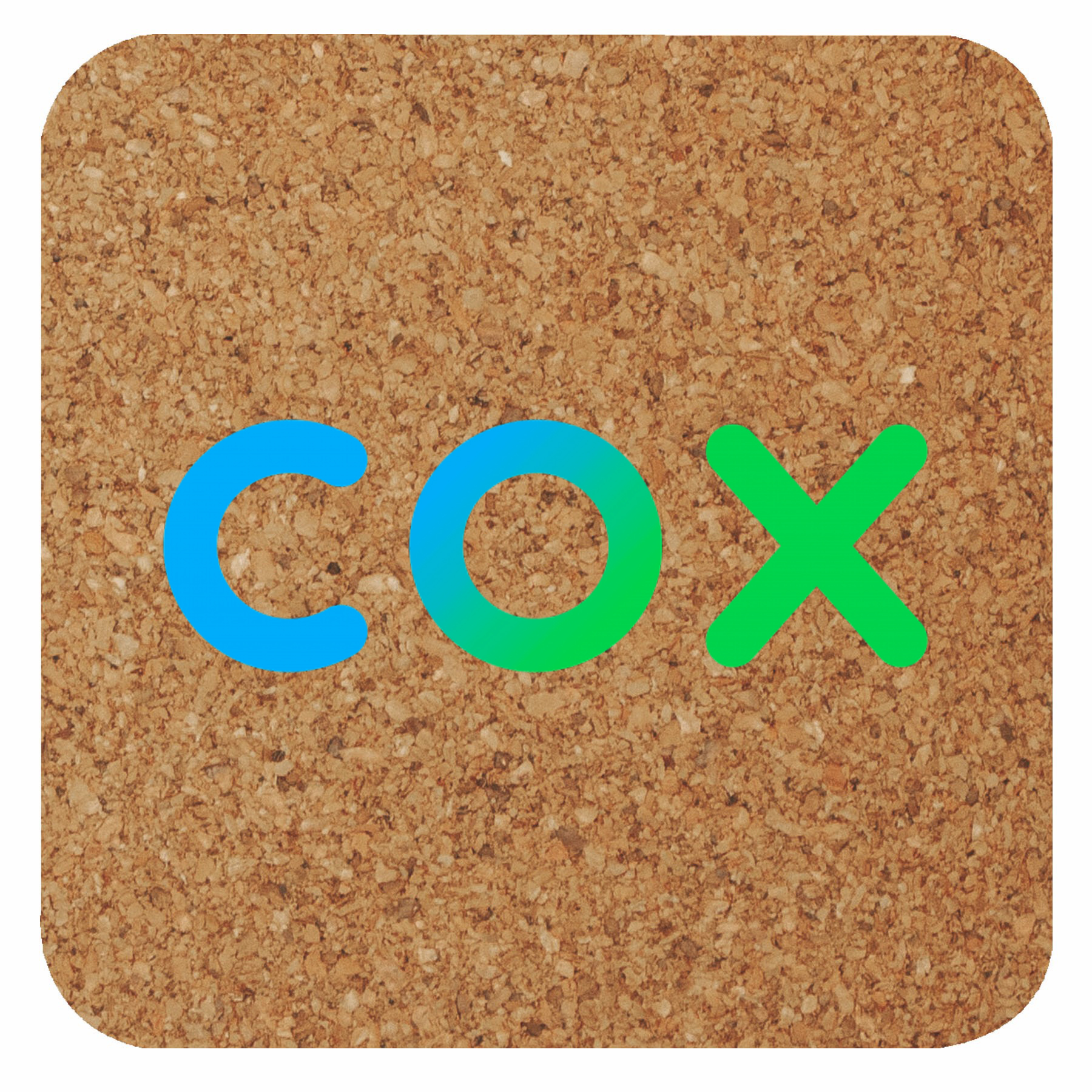 Cork Brown Coaster, 4" Square, Digital 2