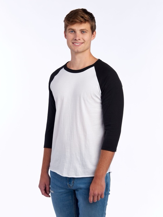 JERZEES Premium Blend Combed Ring-Spun Unisex ¾-Sleeve Raglan 2