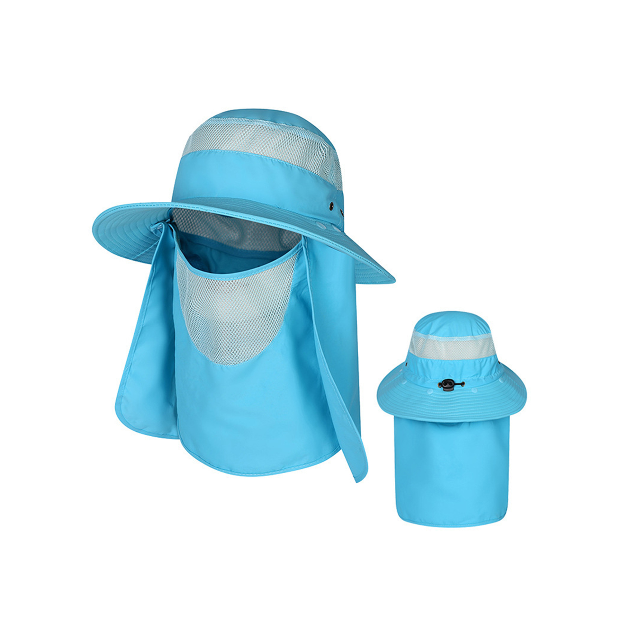 Wide Brim Sun Protection Fishing Hat With Neck Flap 6